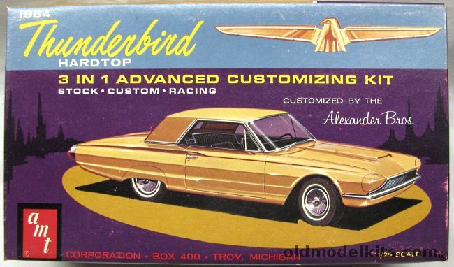 AMT 1/25 1964 Ford Thunderbird Hardtop 3 in 1 Kit - Stock / Custom / Racing, 6224-200 plastic model kit